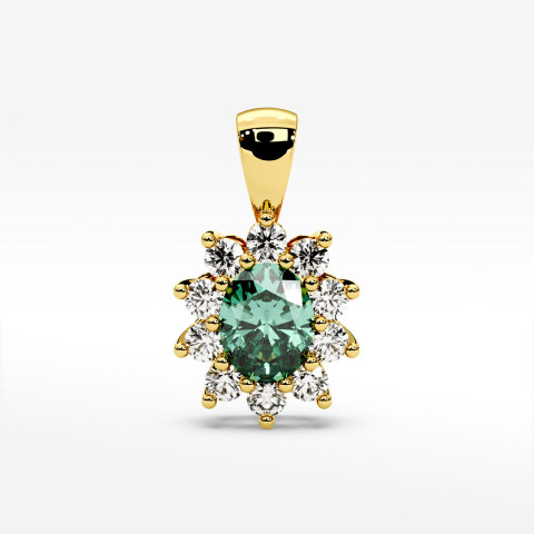 Zawieszka z diamentami i szmaragdem