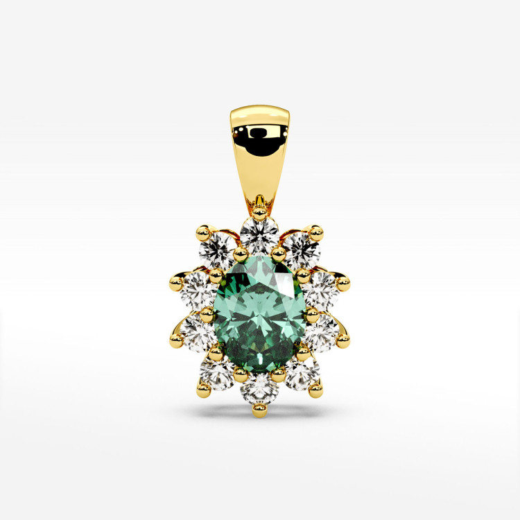 Zawieszka z diamentami i szmaragdem