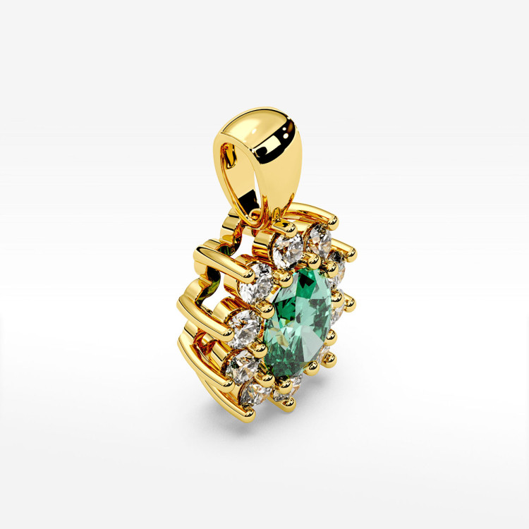 Zawieszka z diamentami i szmaragdem