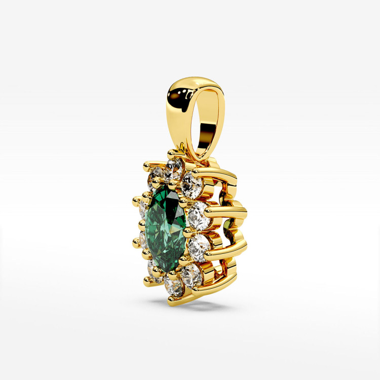 Zawieszka z diamentami i szmaragdem