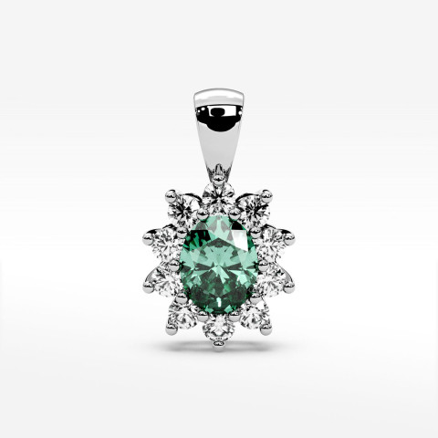 Zawieszka z diamentami i szmaragdem