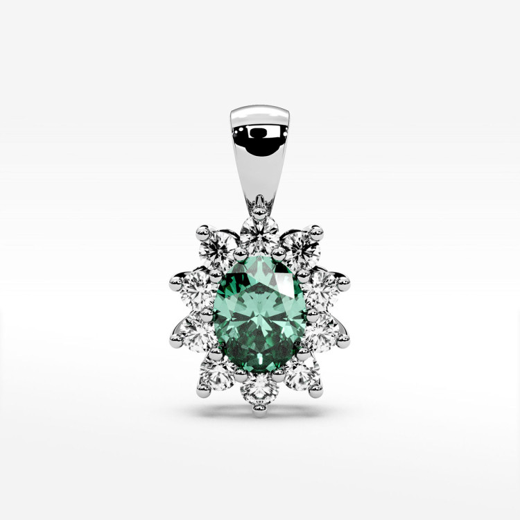 Zawieszka z diamentami i szmaragdem