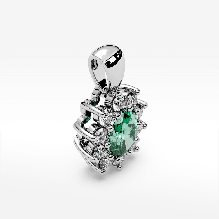 Zawieszka z diamentami i szmaragdem