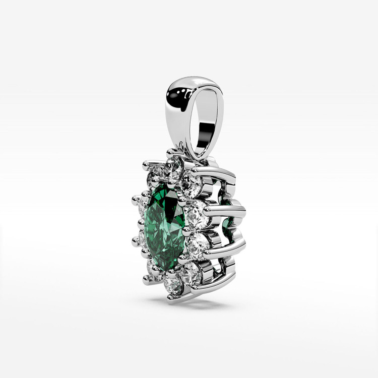 Zawieszka z diamentami i szmaragdem