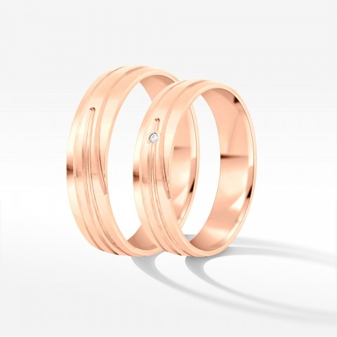 Obrączki ślubne z różowego złota 5.5mm półokrągłe