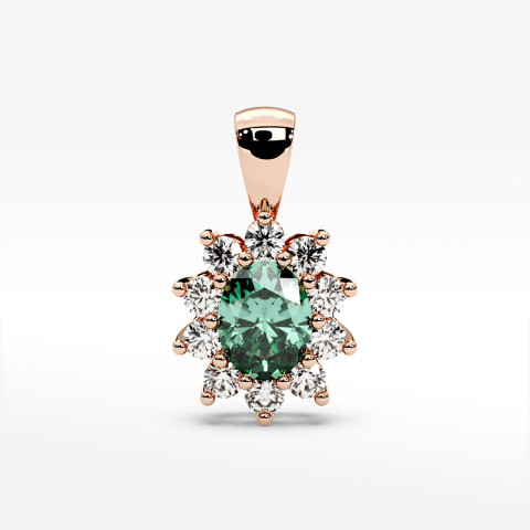 Zawieszka z diamentami i szmaragdem