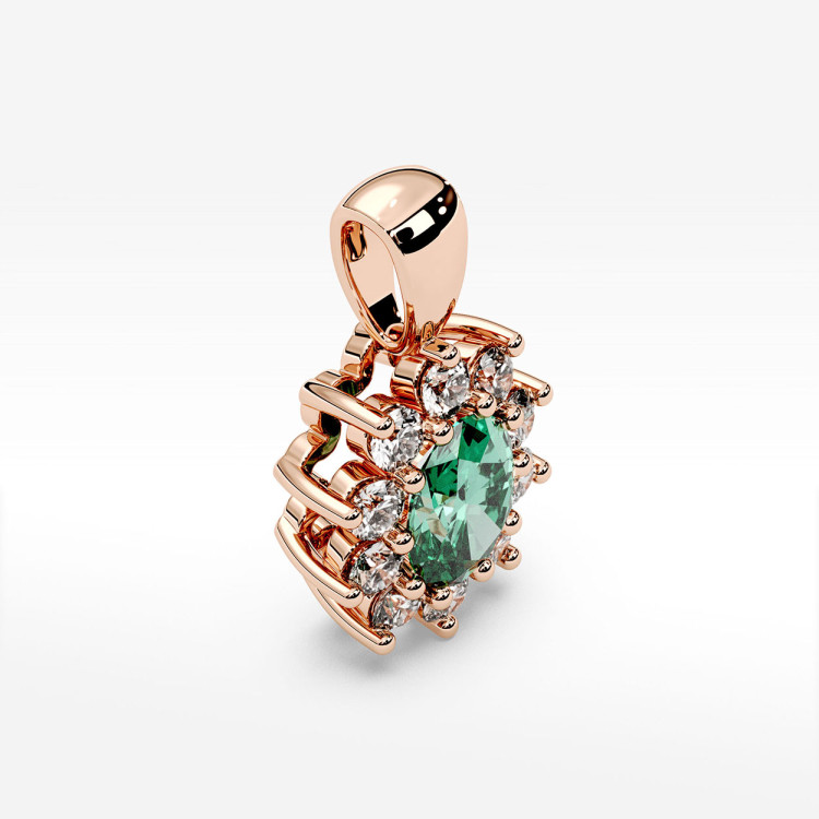 Zawieszka z diamentami i szmaragdem