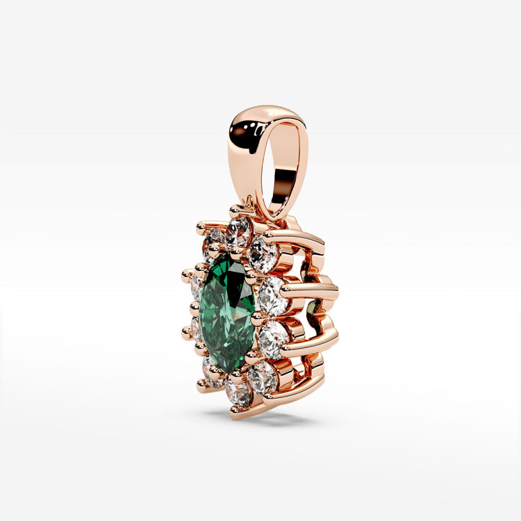 Zawieszka z diamentami i szmaragdem