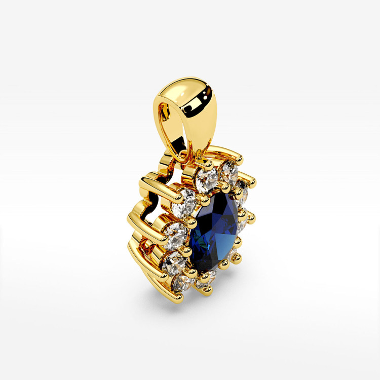 Zawieszka z diamentami i szafirem