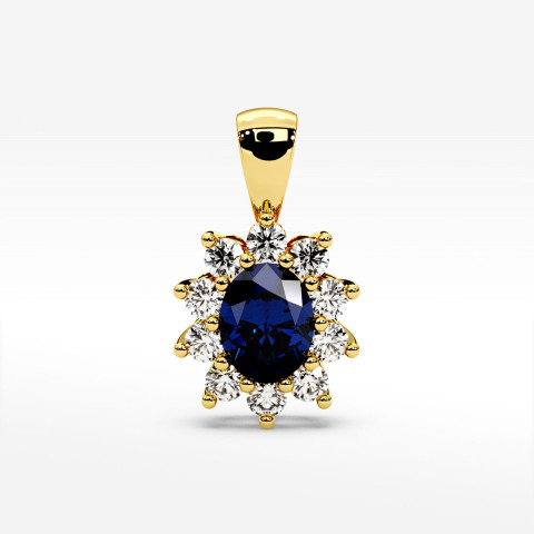 Zawieszka z diamentami i szafirem