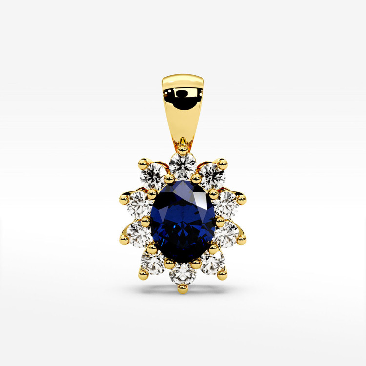 Zawieszka z diamentami i szafirem
