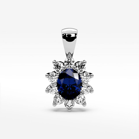 Zawieszka z diamentami i szafirem