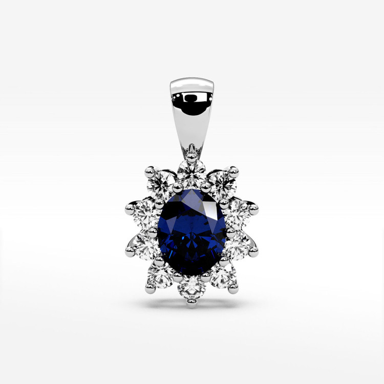 Zawieszka z diamentami i szafirem