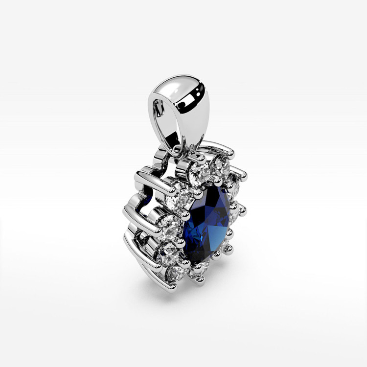 Zawieszka z diamentami i szafirem