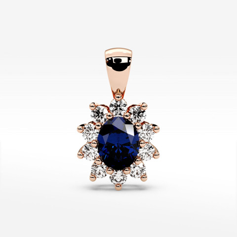 Zawieszka z diamentami i szafirem