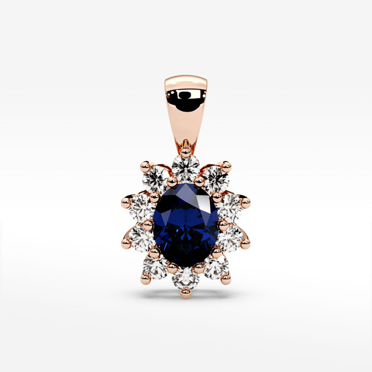 Zawieszka z diamentami i szafirem