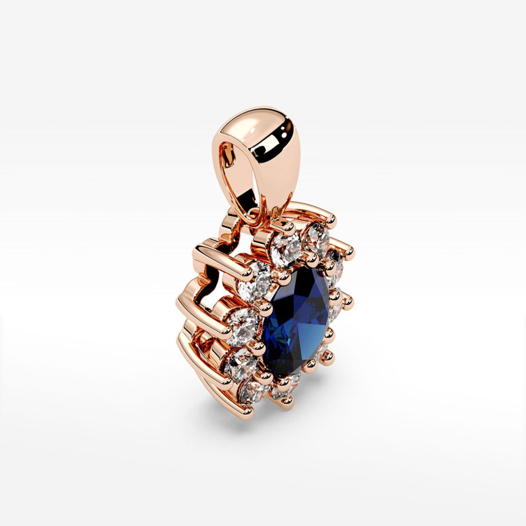 Zawieszka z diamentami i szafirem