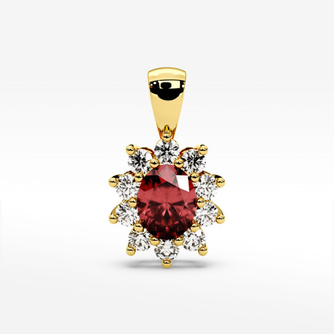 Zawieszka z diamentami i rubinem