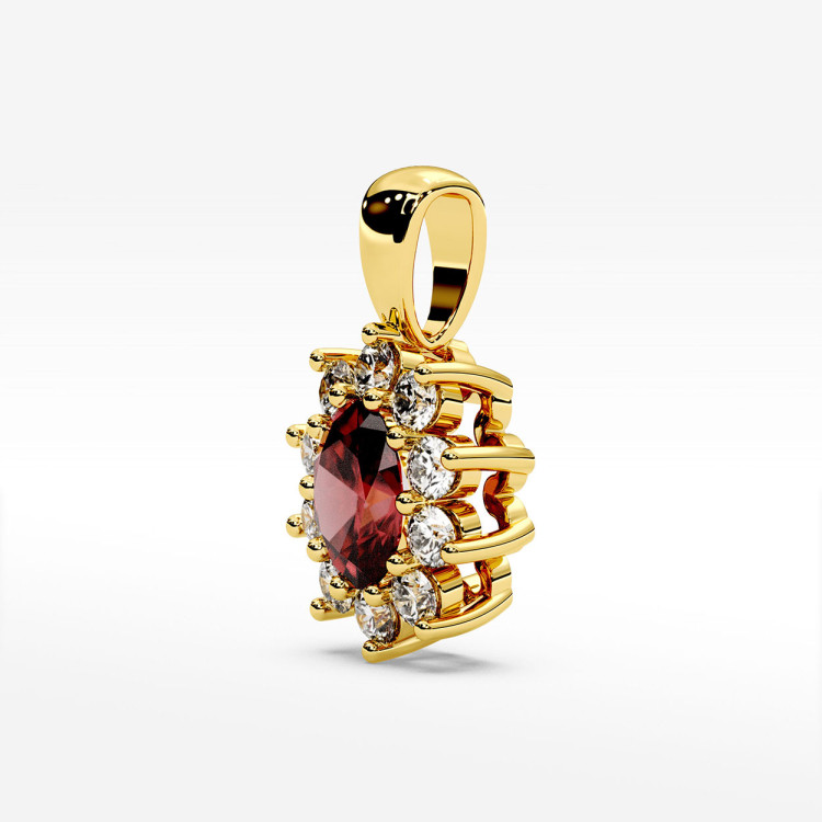 Zawieszka z diamentami i rubinem