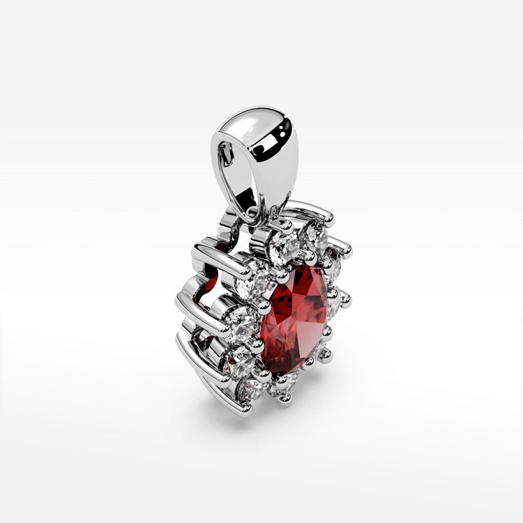 Zawieszka z diamentami i rubinem