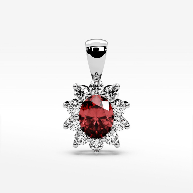 Zawieszka z diamentami i rubinem