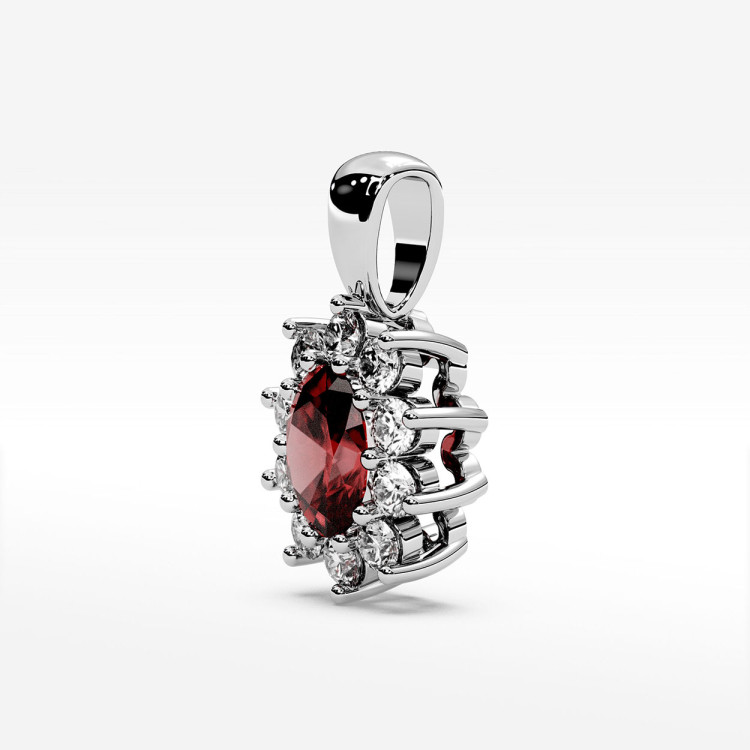 Zawieszka z diamentami i rubinem