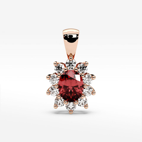 Zawieszka z diamentami i rubinem