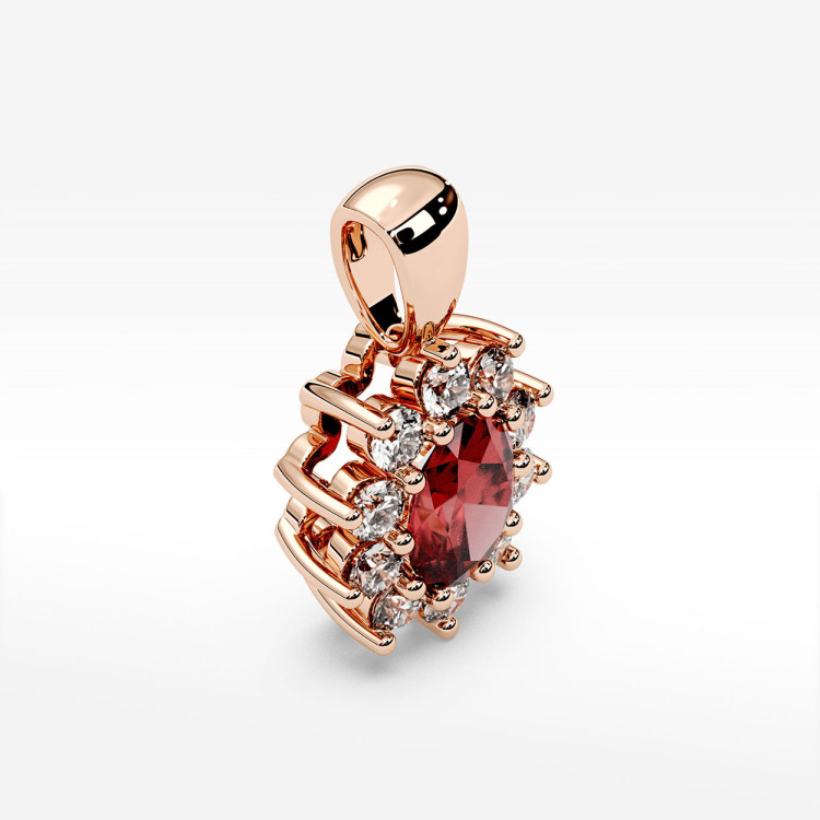 Zawieszka z diamentami i rubinem