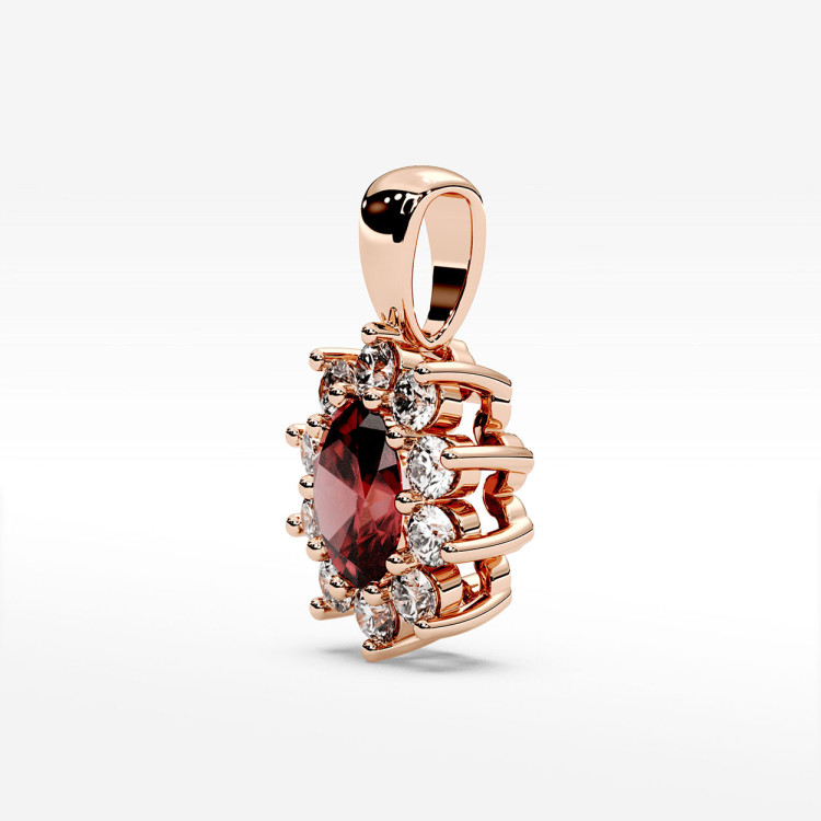 Zawieszka z diamentami i rubinem