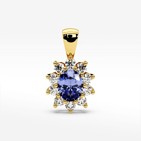 Zawieszka z diamentami i tanzanitem