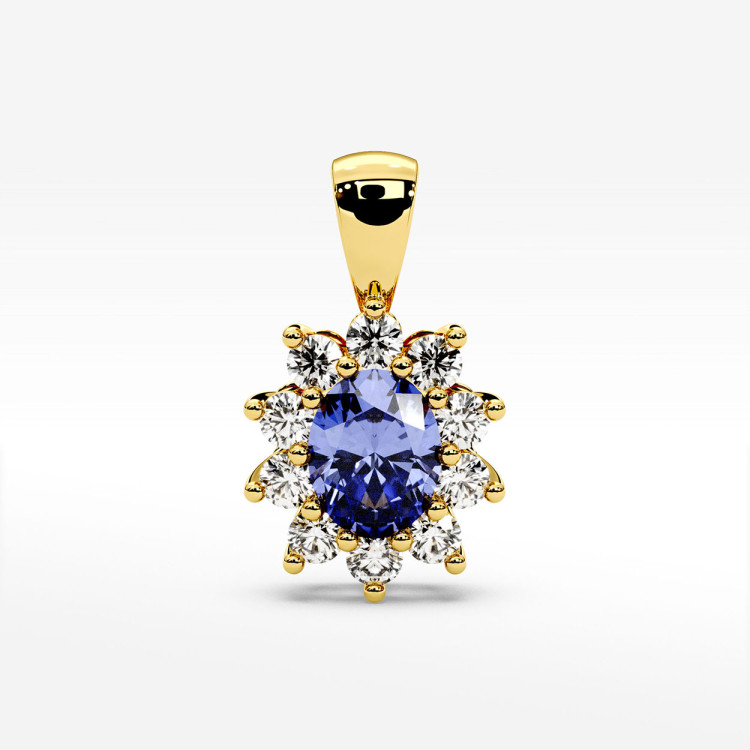 Zawieszka z diamentami i tanzanitem