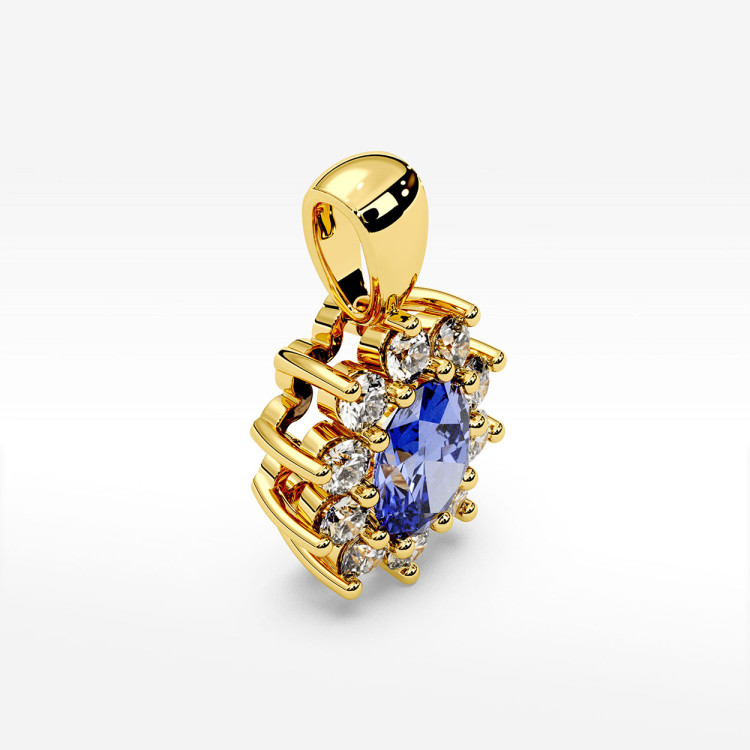 Zawieszka z diamentami i tanzanitem