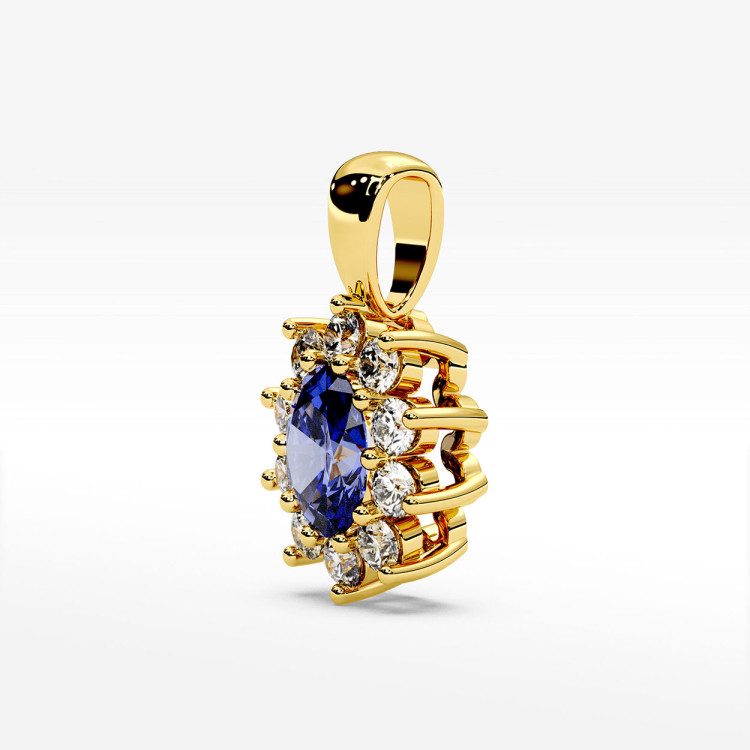 Zawieszka z diamentami i tanzanitem