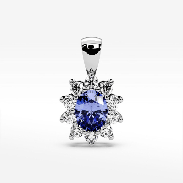 Zawieszka z diamentami i tanzanitem