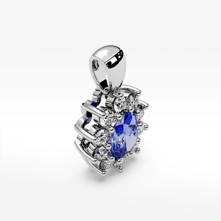 Zawieszka z diamentami i tanzanitem