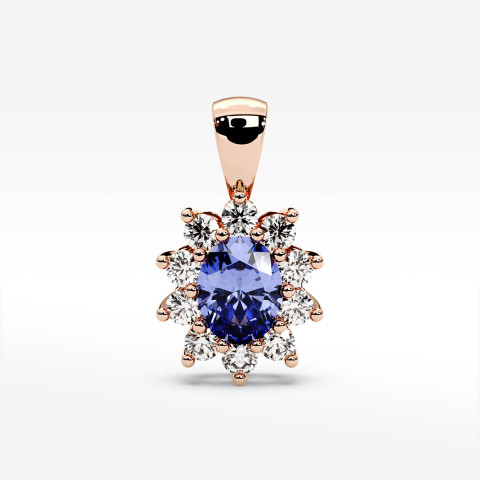 Zawieszka z diamentami i tanzanitem