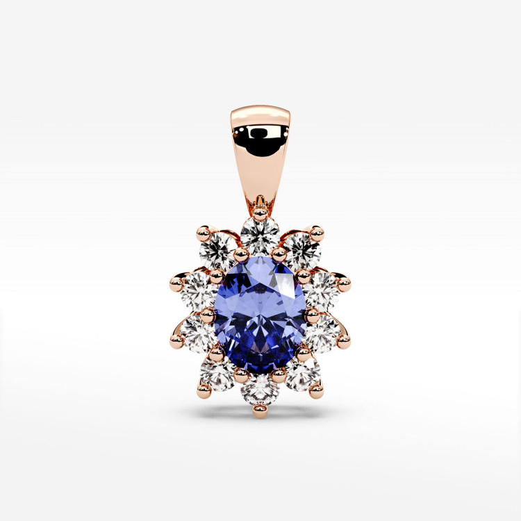 Zawieszka z diamentami i tanzanitem