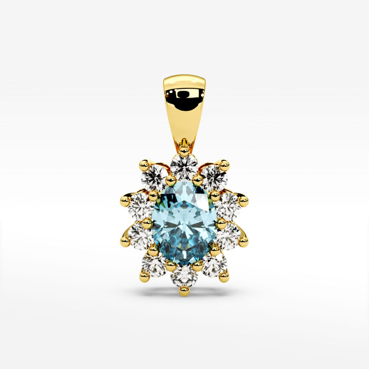 Zawieszka z diamentami i topazem