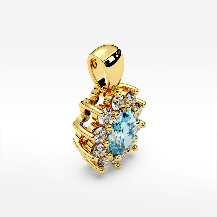 Zawieszka z diamentami i topazem