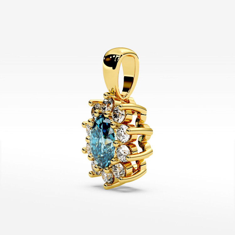 Zawieszka z diamentami i topazem