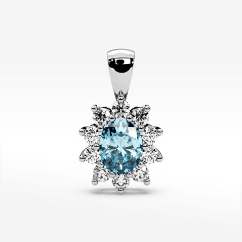 Zawieszka z diamentami i topazem