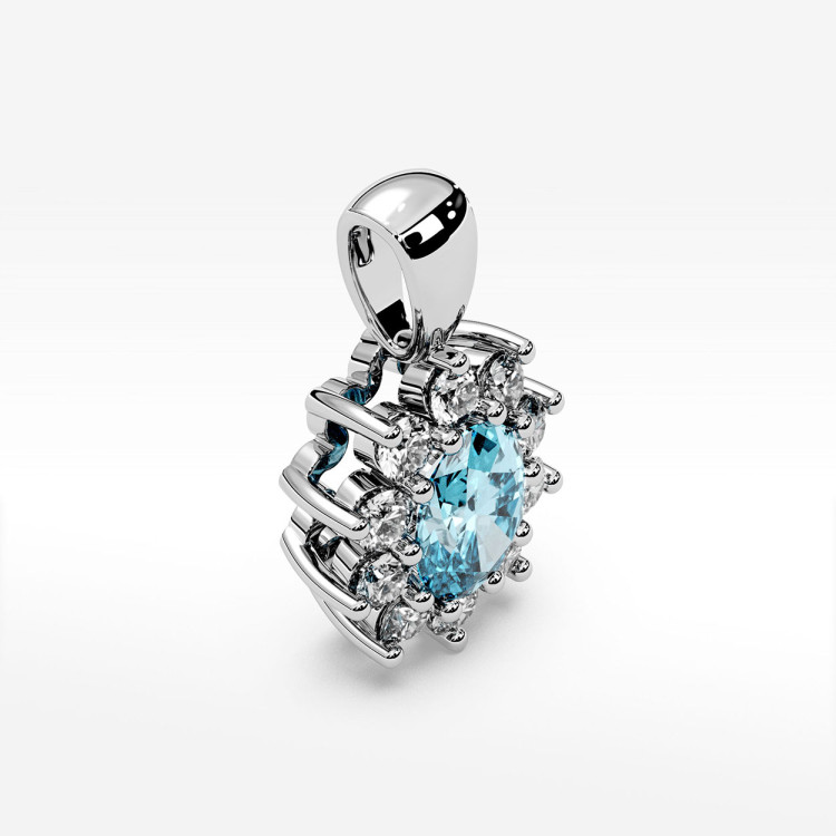 Zawieszka z diamentami i topazem