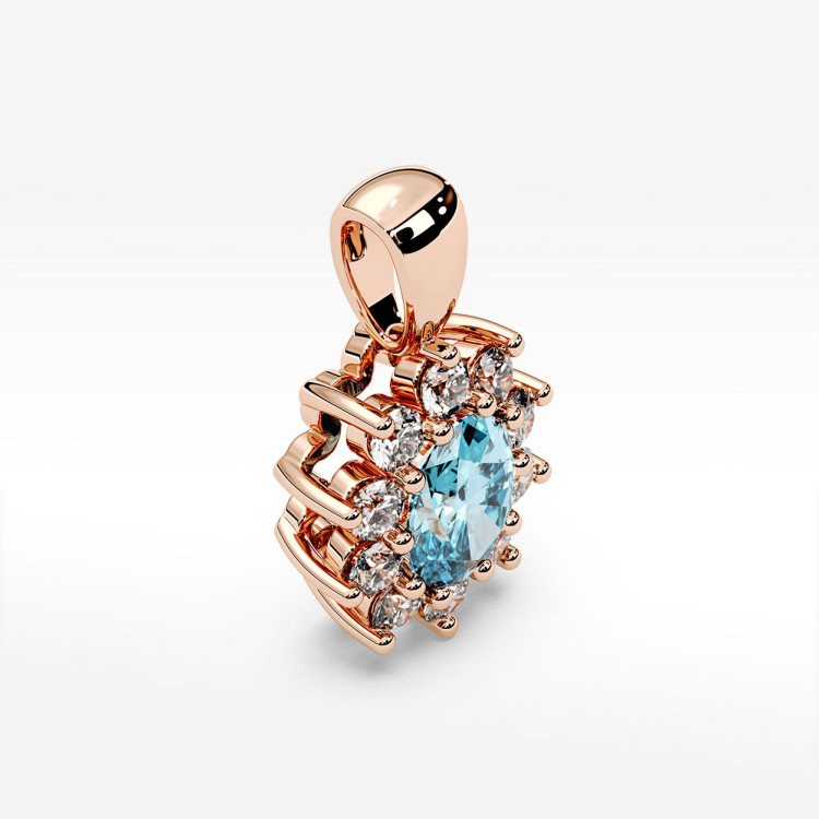 Zawieszka z diamentami i topazem