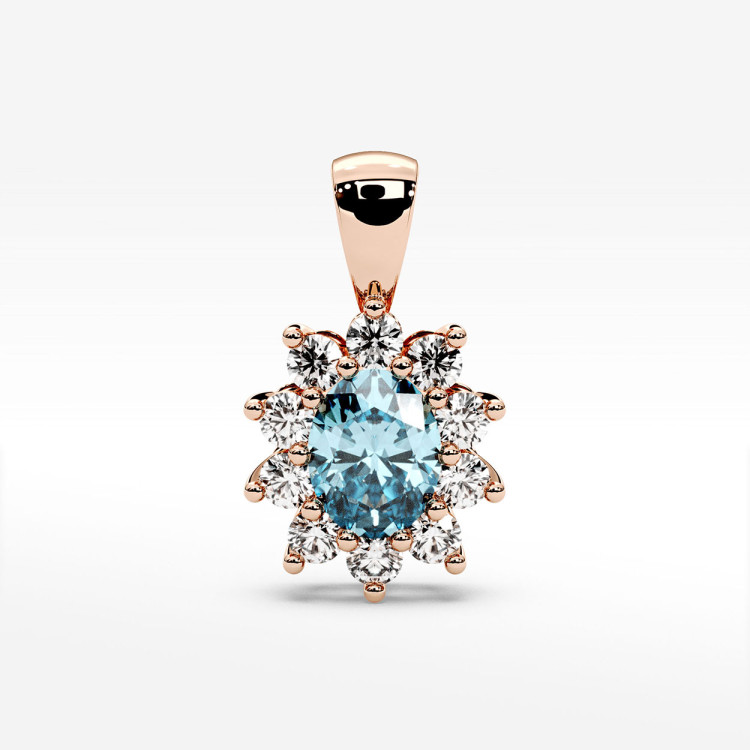 Zawieszka z diamentami i topazem