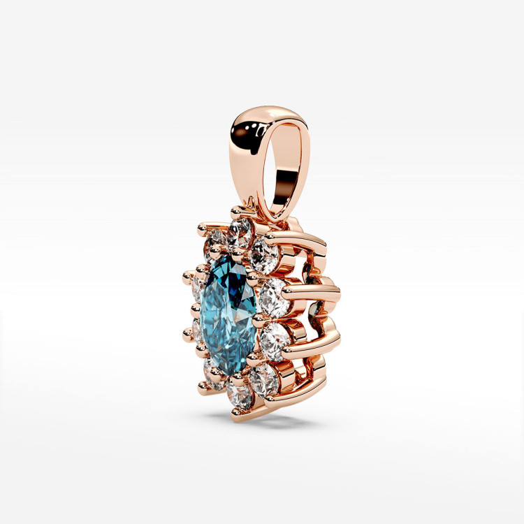 Zawieszka z diamentami i topazem