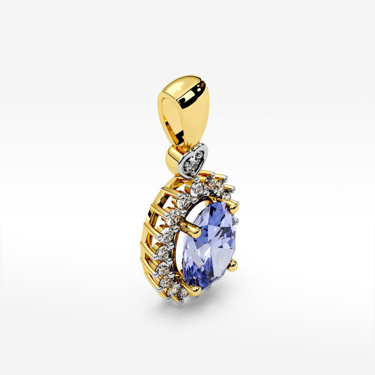Zawieszka z diamentami i tanzanitem