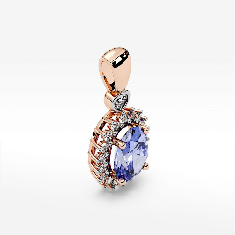 Zawieszka z diamentami i tanzanitem