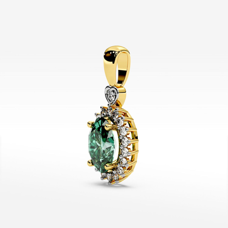 Zawieszka z diamentami i szmaragdem