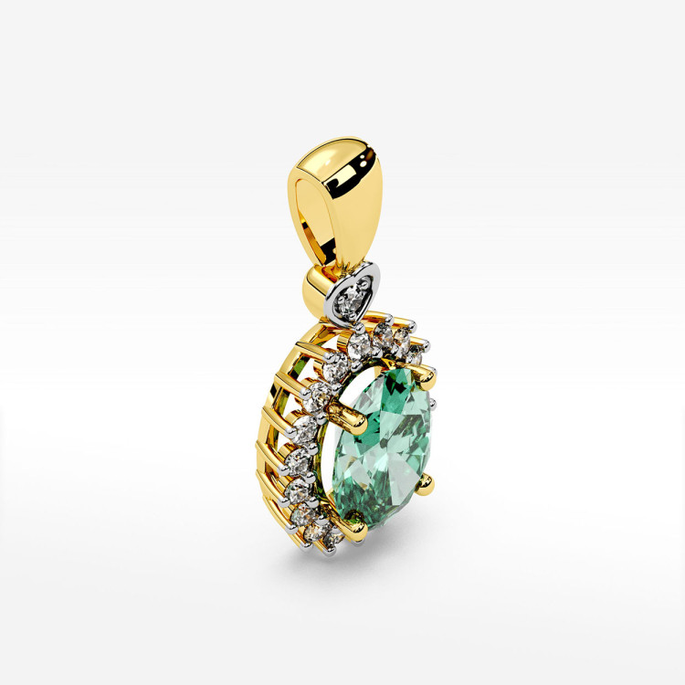 Zawieszka z diamentami i szmaragdem