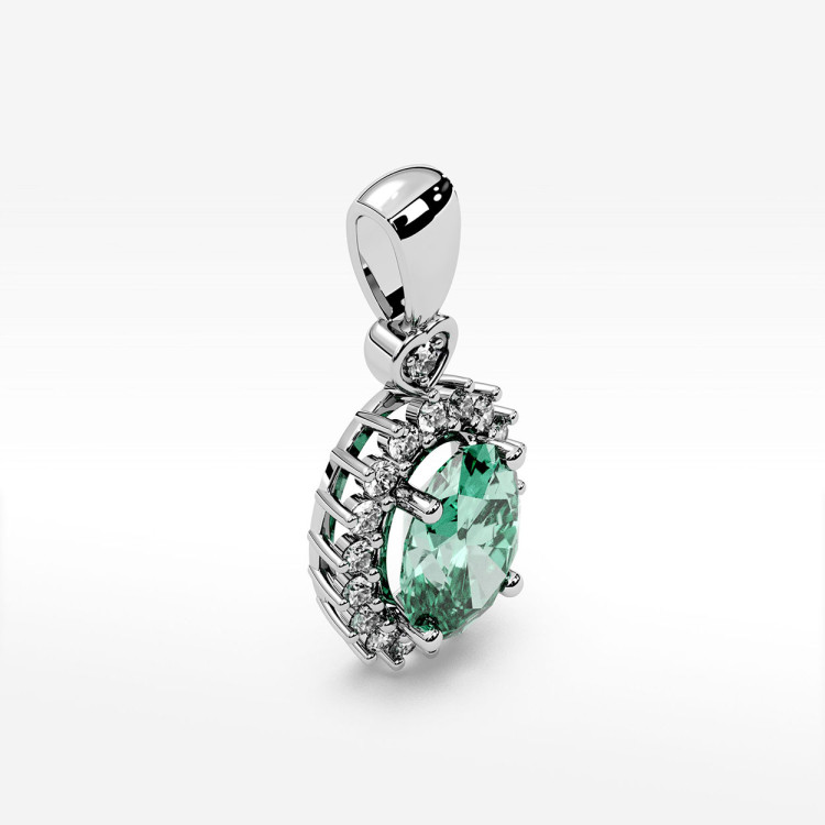 Zawieszka z diamentami i szmaragdem